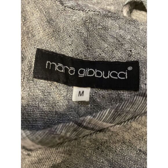 Mara Gibbucci Lagenlook Asymmetrical Linen Sleeveless Maxi Dress Tie Medium Gray - Picture 5 of 8